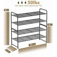 thumbnail image 6 of SUFAUY 2 Tier  Stackable 33" Wide Metal Shoes Rack, Black, 6 of 9