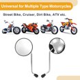 thumbnail image 7 of Unique Bargains 1 Set M8 Universal Motorcycle Rear View Mirrors Bar End Side Mirrors Mount Adjustable Iron Plastic Silver Tone White Round Shape, 7 of 7