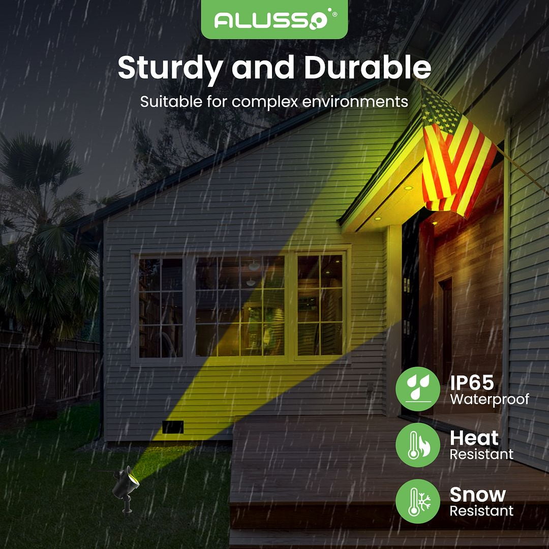 Solar Spot Lights Outdoor Motion Sensor, 3CCT Dimmable Solar Landscape Spotlights, Always On Flag Pole Light, IP65 Waterproof Landscape Lighting for Outside Yard Pathway Garden, 4 Pack