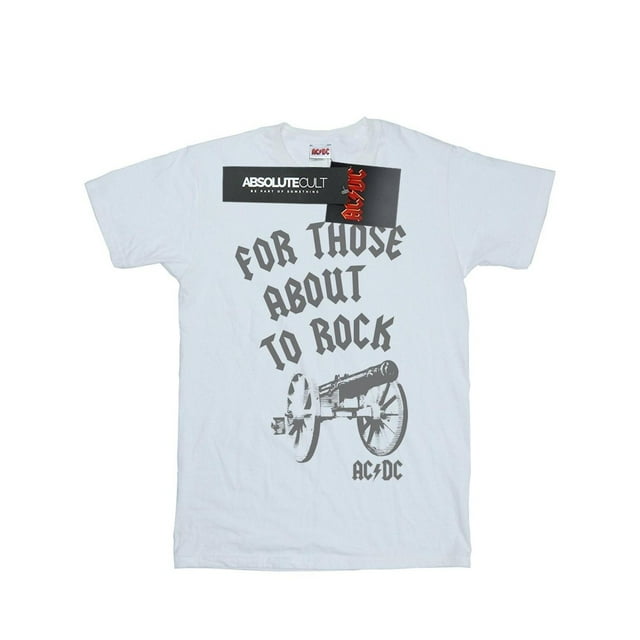 AC/DC Womens For Those About To Rock Cannon Cotton Boyfriend T-Shirt