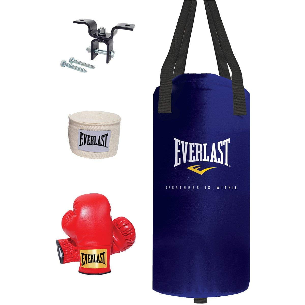 25lb Heavy Bag Kit, Black Nevatear heavy bag stuffed with a custom filling of natural and ...