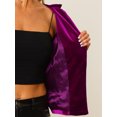 thumbnail image 5 of INSPIRE CHIC Women's Velvet Blazer Lapel Collar Long Sleeve Button Wear-to-Work Suit Jacket XS Purple, 5 of 6