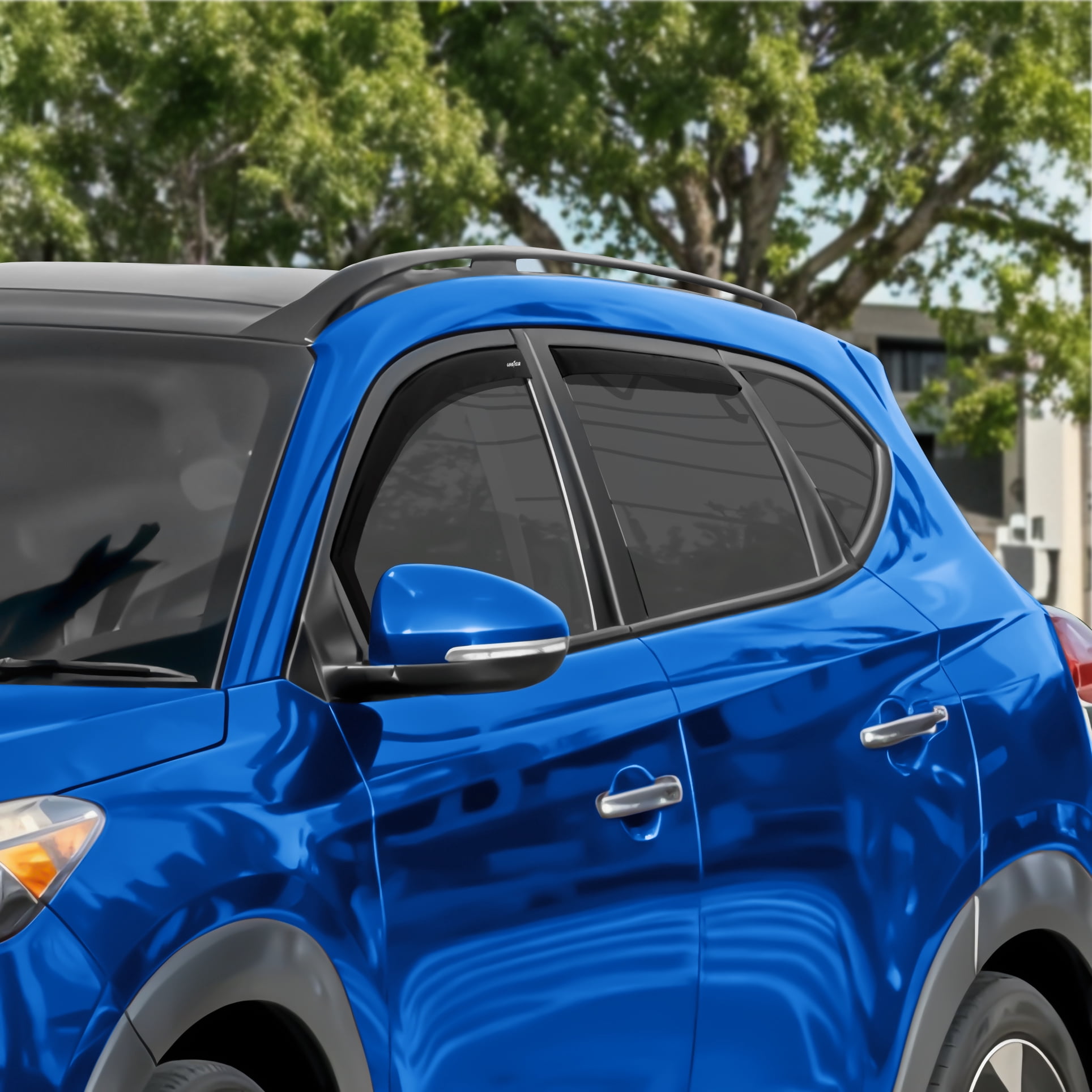 Goodyear Shatterproof In-Channel Window Deflectors for Hyundai Tucson 2016-2021, Rain Guards, Window Visors for Cars, Vent Deflector, Car Accessories, 4 pcs - GY007963