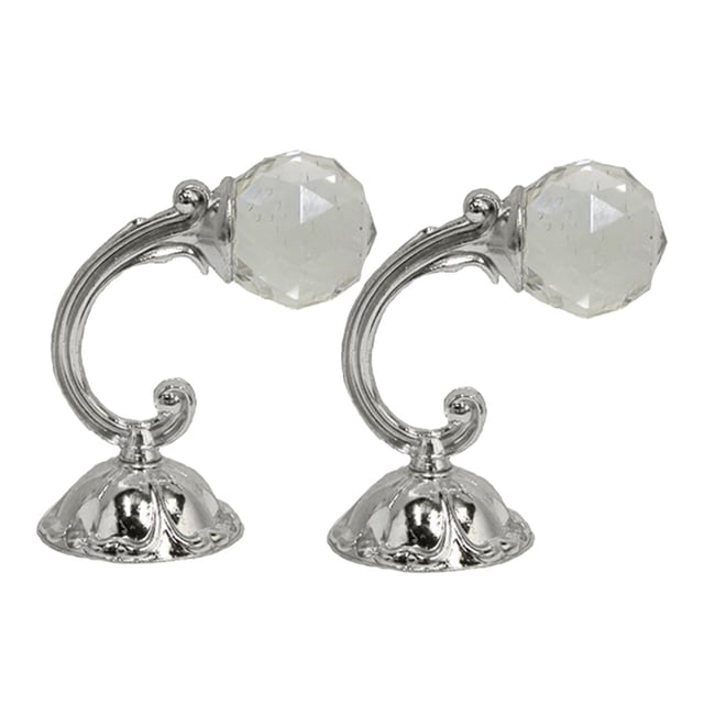 2 ganchos para sujetar cortinas, para decoración de ventanas, color plateado Plata