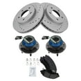 thumbnail image 2 of TRQ Front Performance Brake Pad & Rotor Kit Brake Pads Brake Rotors Set Wheel Hub Bearing Assembly Ceramic Premium G-Coated Fits Select 2002-2007 Buick Rendezvous 2001-2005 Pontiac Aztek, 2 of 6