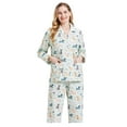 thumbnail image 2 of GLOBAL Womens Flannel Cotton Pajama Set Long PJs Flannel Loungewear Sleepwear,Size S-3XL, 2 of 5