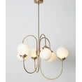 thumbnail image 4 of Mid Century Modern Bubble Gooseneck Globe Chandelier – Brass Frame Glass Globe Design Pendant Light Fixture, Handcrafted Ceiling Lamp, 4 of 4