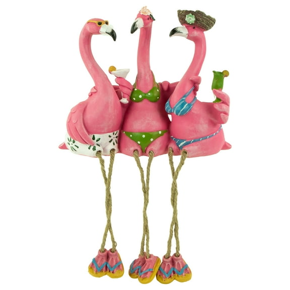 13" The Three Amigos Flamingo Outdoor Garden Statue