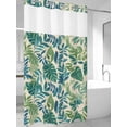 thumbnail image 4 of Green Palm Leaf No Hook Shower Curtain Waterproof,Bathroom Curtains with Snap in Liners and See Through Top Window,Tropical Plants Retro Pastoral Summer Hotel Style Bathtub Curtains Shower 54"Wx78"L, 4 of 8