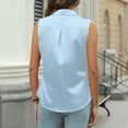 thumbnail image 7 of TaTaai Womens Casual Tops Sleeveless Slim Fit Collared Solid Vest for Daily Work Wear Gift, 7 of 7