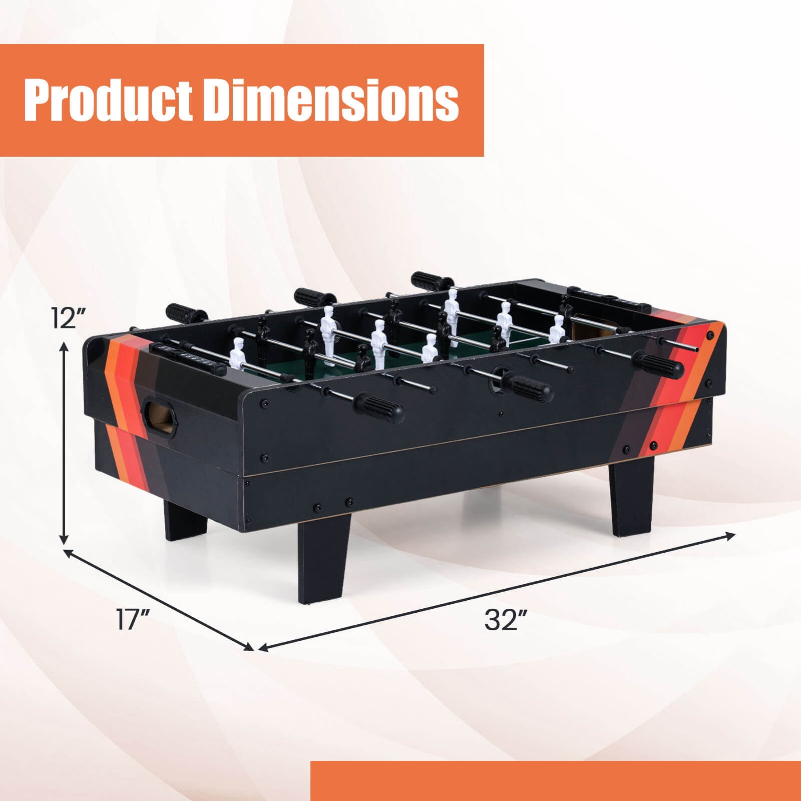 Costway 4 in 1 Multi Game Table with Stackable Tabletops of Billiards, Air Hockey, Foosball Black