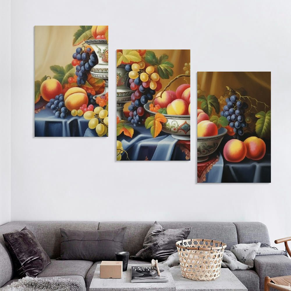 ONETECH JEUXUS 12"x16"x3Pieces Framed Canvas Art Prints