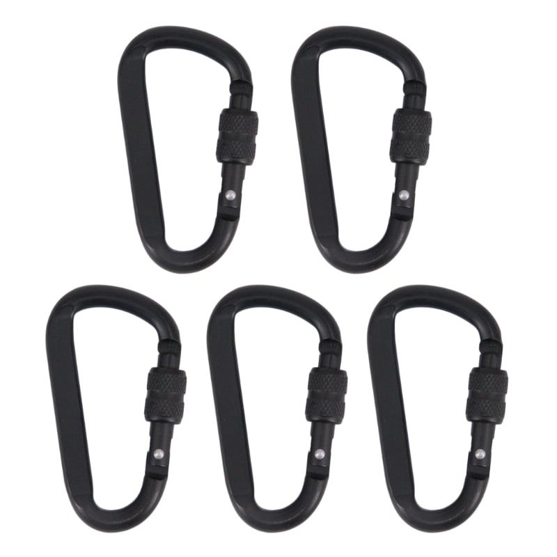 5Pcs D Ring Shape Carabiner Spring Snap Key Chain Clip Hook Lock Outdoor Buckle 