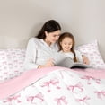 thumbnail image 4 of Erosebridal Ribbon Bow Knot 7-Piece Twin Bedding Sets,Light Pink Cute Bowtie Bedding Comforter Set For Bowknot Lovers,Reversible, 4 of 7