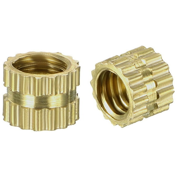M4 x 4mm(L) x 5mm(OD) Brass Knurled Threaded Insert Embedment Nuts 80 Pcs