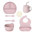 thumbnail image 1 of Bebcare Aloha Silicone Baby Feeding Tableware, Set of 6, BPA-Free, Eco-Friendly, Pink, 1 of 5
