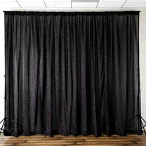 BalsaCircle Black 20 feet x 10 feet Metallic Spandex Backdrop Curtain Wedding Photobooth Party Decorations