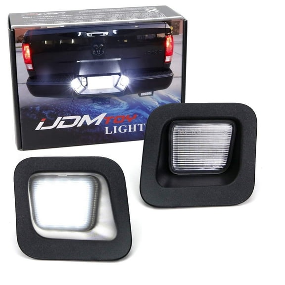 Xenon White White OEM-Fit 3W Full License Plate Light Kit For 2003-18 Dodge RAM 1500 2500 3500, Powered by 18-SMD LED