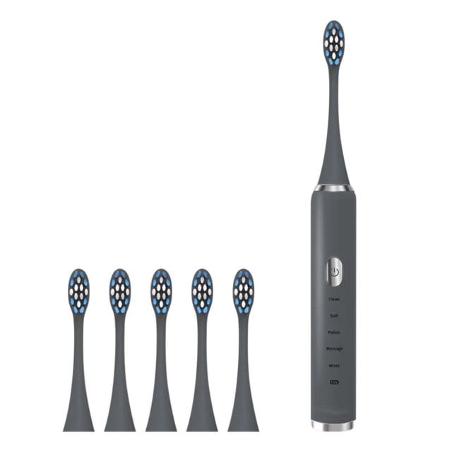 Brosse à Dents USB Rechargeable Intelligente à Poils Souples Vibration Sonore