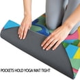 thumbnail image 3 of Colorful Cartoon Dinosaurs Geometric Pattern Hot Yoga Mat Towel Non Slip for Hot Yoga - Quick-Drying Yoga Mat Cover with 4 Corner Pockets with Travel Bag - Hot Yoga Towel Non Slip 74"x26", 3 of 6
