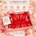 thumbnail image 2 of DAKIMOE Sexy Lingerie for Women Pajamas Set Deep V Neck Sheer Mesh Lace Babydoll Lingerie Dress with Thong 2 Piece for Valentine's Day Anniversary, 2 of 14
