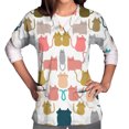 thumbnail image 3 of Snoarin Summer Plus Size Womens Tank Tops Women Tops Short Sleeve V-neck Tops Working Uniform Floral Print With Three Pockets Blouse Work Uniforms for Women on Clearance, 3 of 5