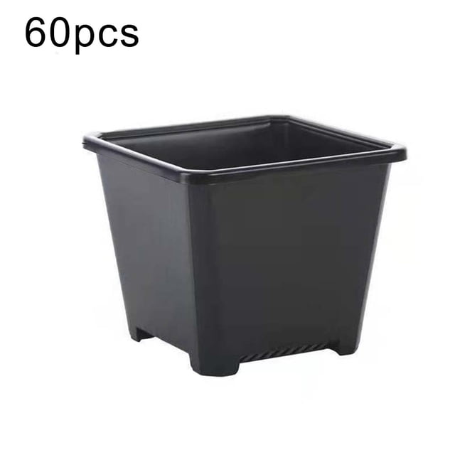 Feimier Black Square Plastic Flower Pot Planting Thick Square Pot With Drain Hole