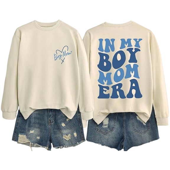 Womens Novelty Patterned Printed Sweatshirt Crew Neck Long Sleeve Loose Casual Hoodless Outerwear Top
