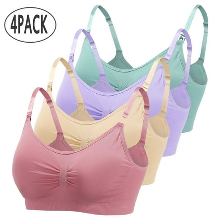 

RPVATI 4 Pack Women s Backless Underwire Comfort Wireless Push Up Maternity for Women Sports Bras