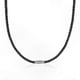 thumbnail image 1 of Men's Black Leather Necklace with Magnetic Clasp and Stainless Steel Accents, 4/6/7MM Braided Cord for Stylish Everyday Wear, 1 of 5