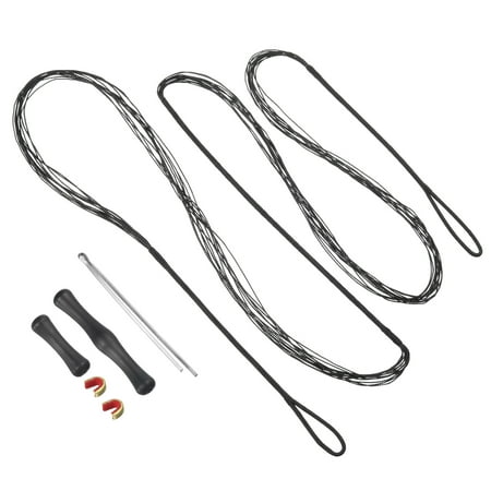 12 Strands Bow String Replacement with 2 Nock Points Bowstring Finger Guards for AMO 58 Black