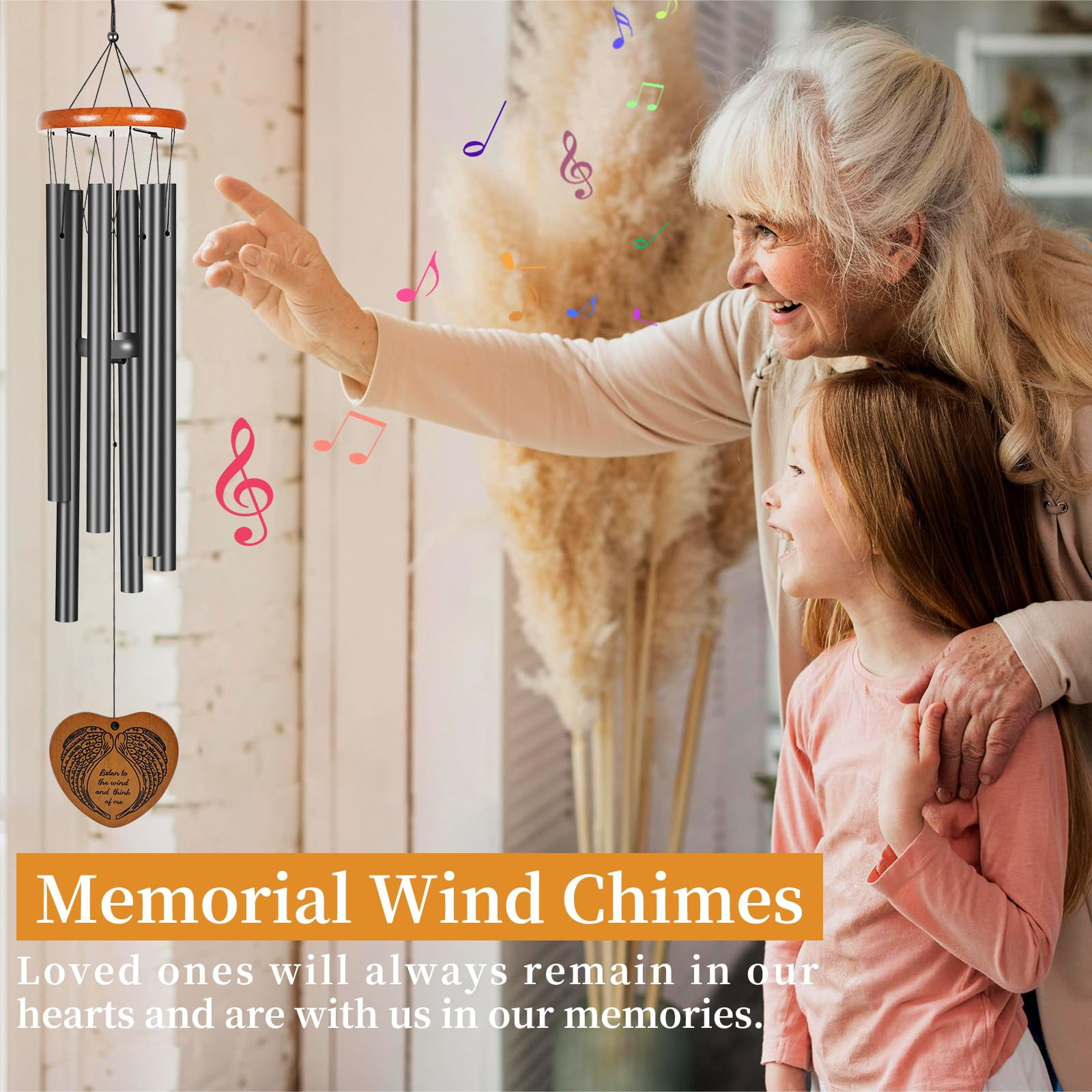 Wind Chimes Outdoor Outside 35" Memorial Bereavement Funeral Sympathy Gifts For Loss Of Loved One  Mother Father