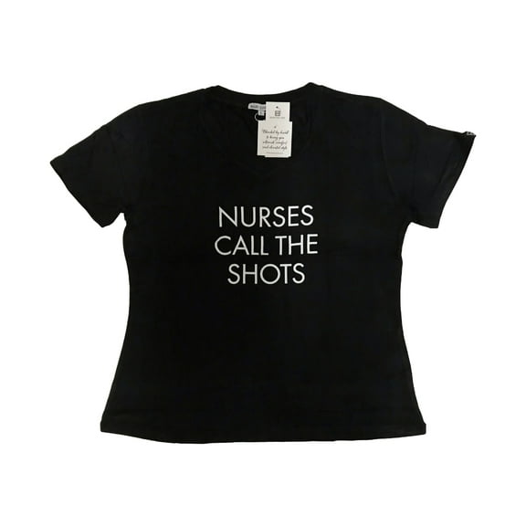 Mary Square Black Ultra Soft T-Shirt V-Neck Short Sleeve Tee Nurses (X-Large)