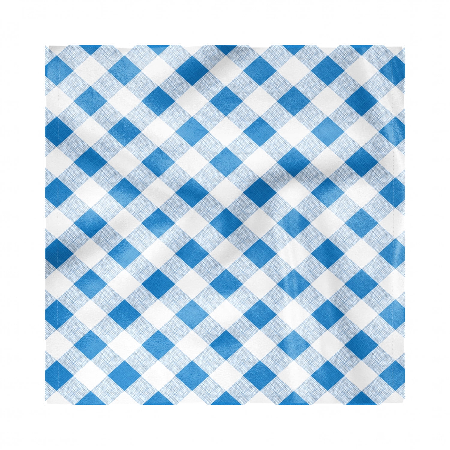 Blue and White Napkins Set of 4, Gingham Checkered Picnic Pattern
