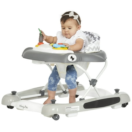 Dream on Me 2-in-1 Aloha Fun Activity Baby Walker in Grey, Easy to Fold and Store