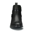 thumbnail image 3 of Polar Fox Derrick MPX806077 Classic Chelsea Boots with Strap and Buckle, in Woven Black, Men's Size 13, 3 of 8
