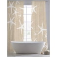 thumbnail image 4 of Coastal Starfish Sheer Curtains 84 Inch Length 2 Panels Set, Summer Ocean Waves Ombre Sea Beige Voile Window Treatment Rod Pocket Curtains Sheers Drapes for Bedroom/Living Room/Kitchen 52"x84"x2, 4 of 7