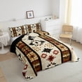 thumbnail image 2 of Manfei Wheat Aztec Bedding Sets Twin with Comforter, Sheep Skeleton Comforter Sets Twin Size, Bohomian Hippie Reversible Down Comforter, Microfiber Bedroom Decoration, 2pcs, 2 of 8