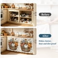 thumbnail image 4 of Fall Cabinet Curtains for Kitchen 35"W x 35"L, Farmhouse Autumn Harvest Pumpkin Sunflower Basket Linen Laundry Sink Cabinets Magic Tape Short Curtain Privacy Panel for Bathroom Vanity Cabinets, 4 of 9