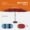 thumbnail image 3 of NON-BRAND 15ft Red Patio Umbrella, Rectangle Outdoor Umbrella, 3 of 8
