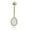 Gold, variant on AVORA 10K Yellow Gold Pear-shaped Simulated Opal with Simulated Diamond CZ Halo Belly Button Ring Body Jewelry (14 Gauge) - Size 0
