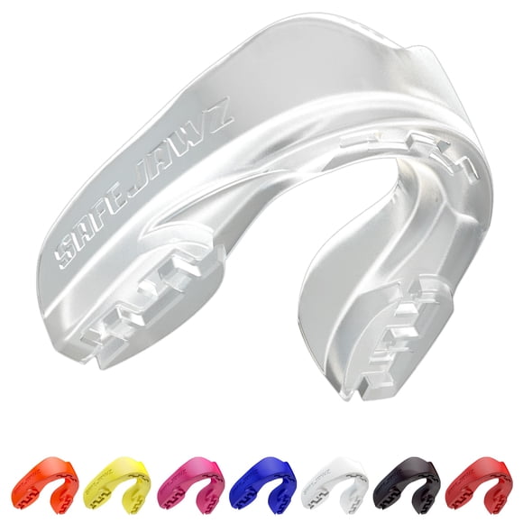 Protector bucal SAFEJAWZ Sports Slim Fit para adultos y jóvenes con funda transparente