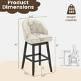 thumbnail image 3 of Gymax Mid Century Upholstered Bar Stools Set of 2 31'' Swivel Bar Height Bar Stools with Button-tufted Back, 3 of 6