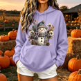 thumbnail image 2 of SEROYE Womens Christmas Print Sweatshirts Snowman Graphic Hoodie Long Sleeve Pullover Casual Holiday Festival Tops (2XL, Purple Christmas 02), 2 of 5