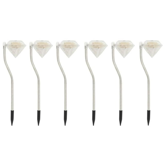 Set de 6 luces solares LED para jardín SKM 9x8x30 cm con luces RGB