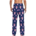thumbnail image 3 of Navy Red Rose Men's Pajama Pants Lightweight Sleepwear Bottom Lounge Pants, 3 of 6