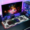 thumbnail image 6 of Irregular Pattern Black and White Print RGB Gaming Mouse Pad Large Keyboard Mat Rubber Base 13 Light Modes, 6 of 6