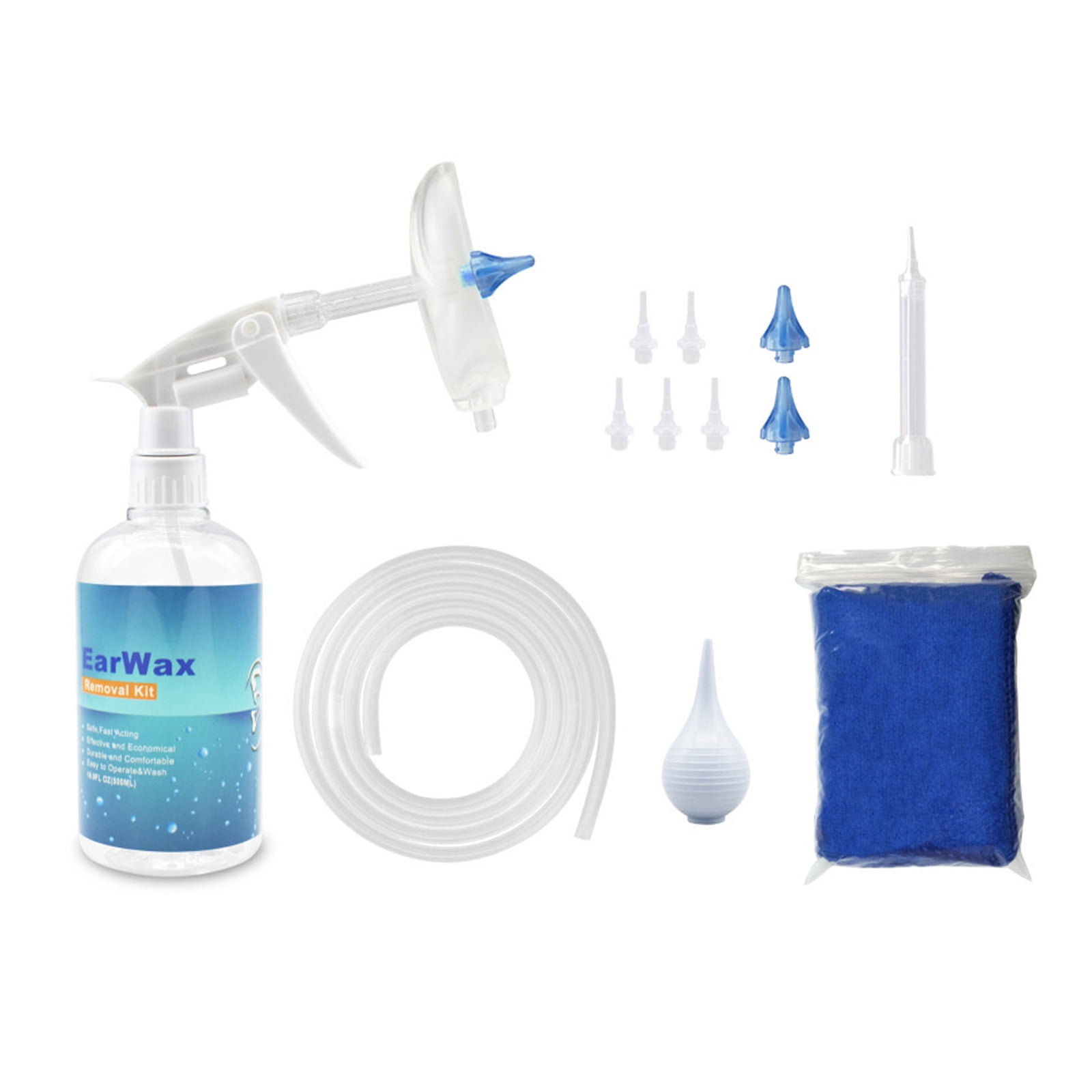 Ear Wax Removal Kit,Ear Irrigation Kit-Ear Cleaning Kit-Complete Ear  Irrigation Flushing System w/Otoscope,Easy to Operate Ear Lavage Kit,Safe  and Effective to Ear Flush Kit for adults of All Ages (flat bottle-new) 