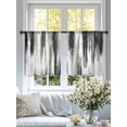 thumbnail image 6 of Sheer Curtains 45 Inches Long, Black Gray White Light Filtering Window Curtains for Living Room, Vintage Rustic Abstract Ombre Aesthetic Rod Pocket Voile Sheer Curtain Drapes, 52"W x 45"L, 2 Panels, 6 of 8