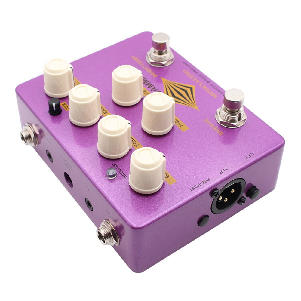 1pc Guitar Distortion Preamp Metal Ultra Bass Effector VersatileWith 6-Band EQ & Headphone Output Electric Guitar Accessories